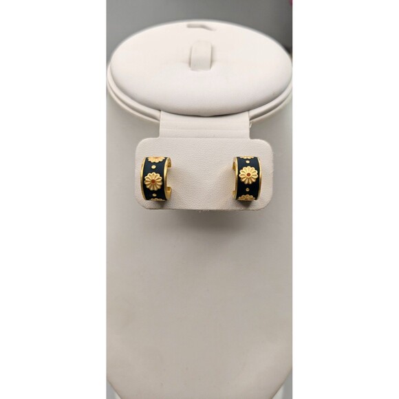 Madewell Daisy Delight Enamel Small Blue Hoop Earrings 15mmx15mm - Picture 1 of 6